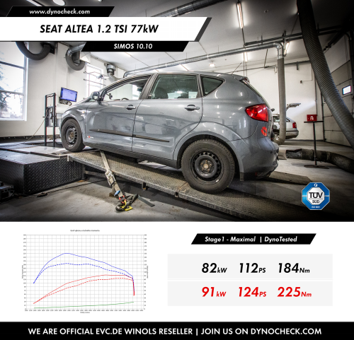 Stage1 Tuning -  ECU Siemens SIMOS 10.10 - Seat Altea 1.2 TSI 77kW